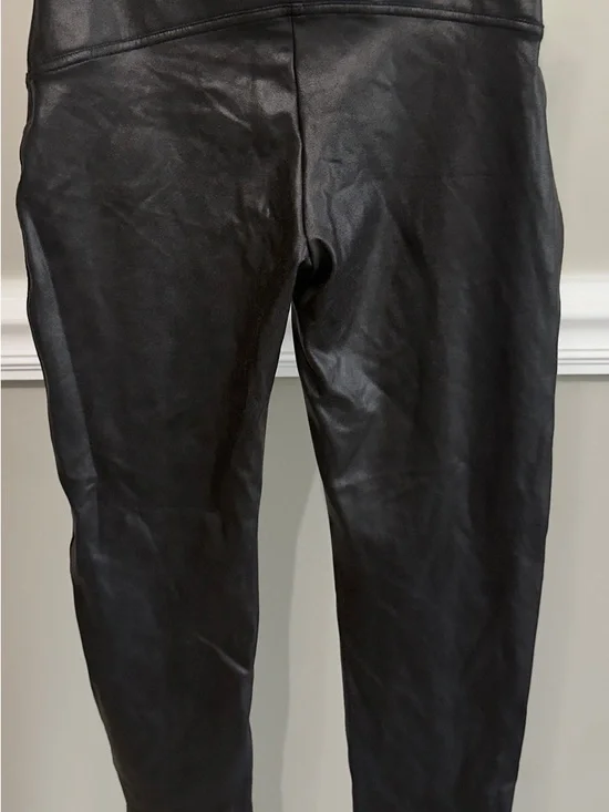 SPANX Black Casual  Faux-Leather High-Rise Leggings XL 173 - Picture 4 of 5